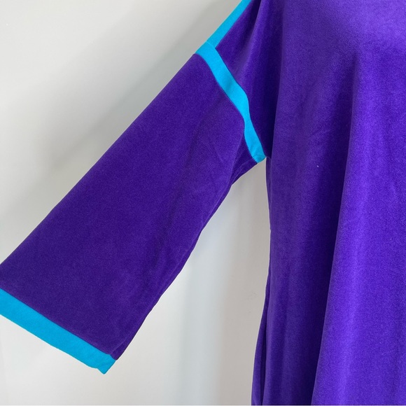 Vintage 60s Vanity Fair Velour Contrast Trim Space Age Button Up House Robe Coat - Picture 9 of 14